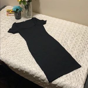H&M slim black dress.